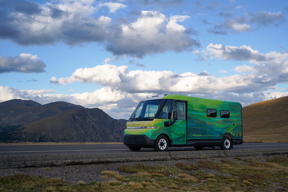 G2 on mountain road in the Rockies